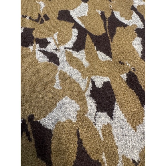 Anthropologie Floral Brown and Cream Mock Neck Knit Sweater Medium - Picture 5 of 6